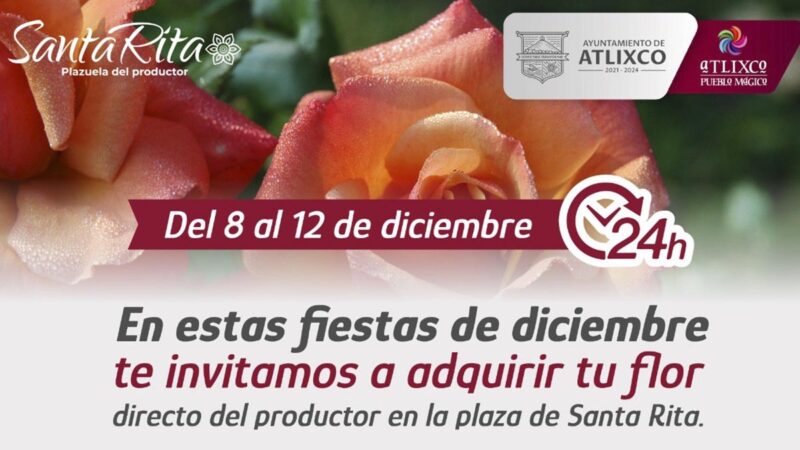 Se comercializarán aproximadamente 100 toneladas de rosas en la plazuela del productor Santa Rita en Atlixco