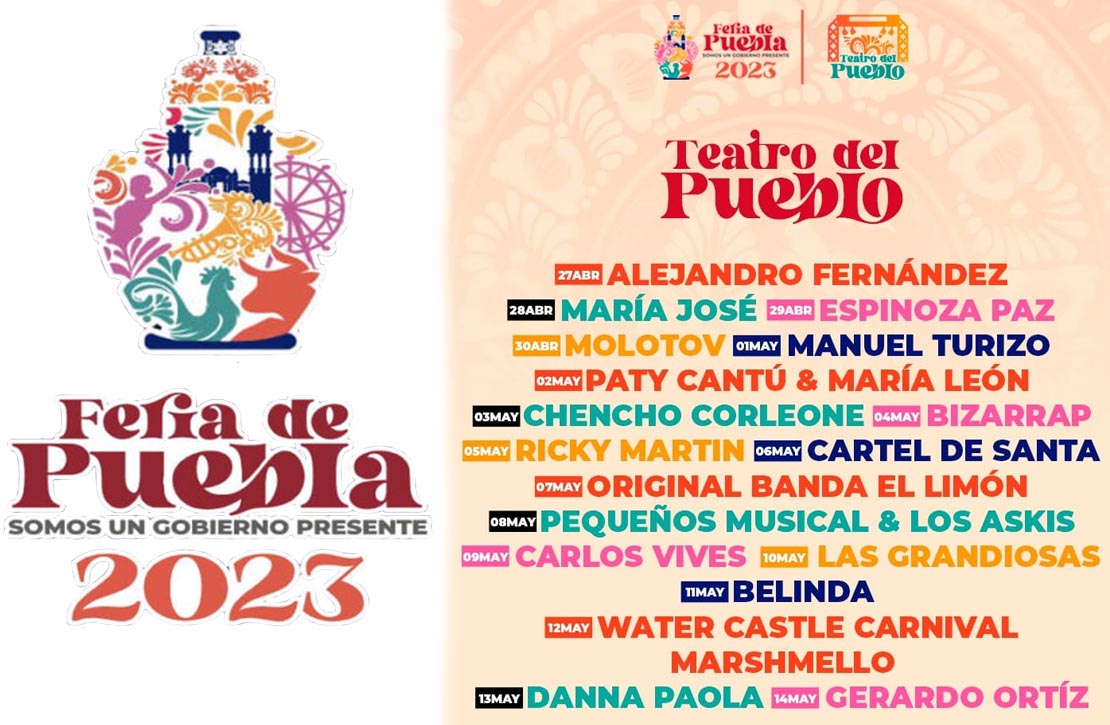 Se presenta la cartelera de la “Feria de Puebla 2023”