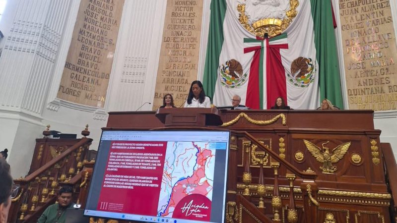 Ariadna Ayala presenta proyecto para el saneamiento del agua de Atlixco ante el congreso de la Ciudad de México