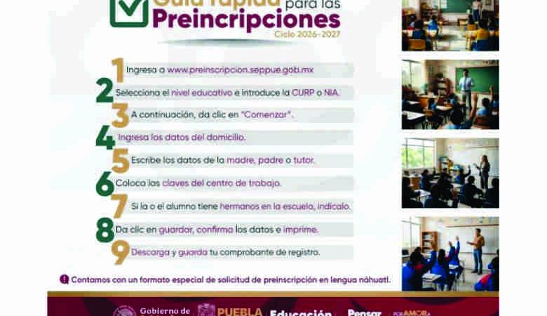 Inicia SEP Proceso de preinscripciones del 3 al 27 de febrero